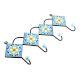 Turquoise And Yellow Tiny Flower Ceramic Tiles Hooks